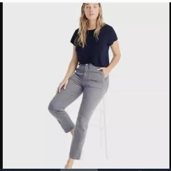 J Crew Vintage Straight Cargo Pant in Slub Sateen Gray Women's 27 NEW NWT - Picture 1 of 8